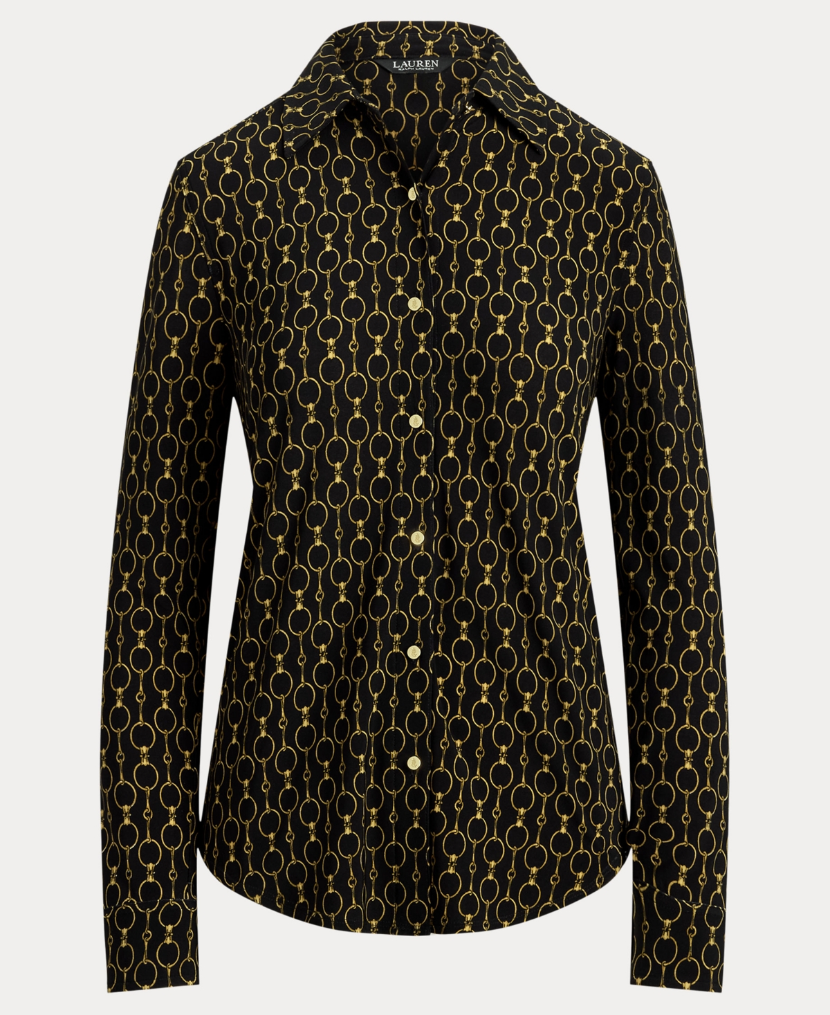 Ralph Lauren Slim Fit Chain-print Jersey Shirt In Multi