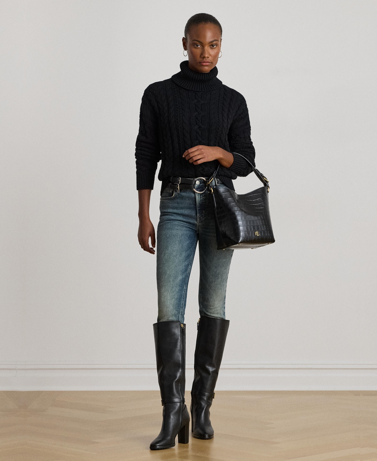 Ralph Lauren Women's Turtleneck Sweater In Black