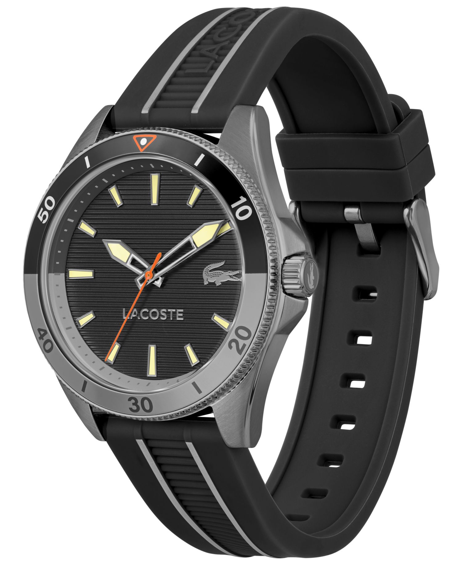 Men's Mainsail Black Silicone Strap Watch, 43mm