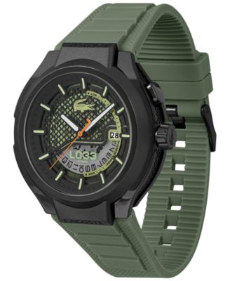 Men's LC33 Mech Hybrid Automatic Green Silicone Strap Watch, 44mm
