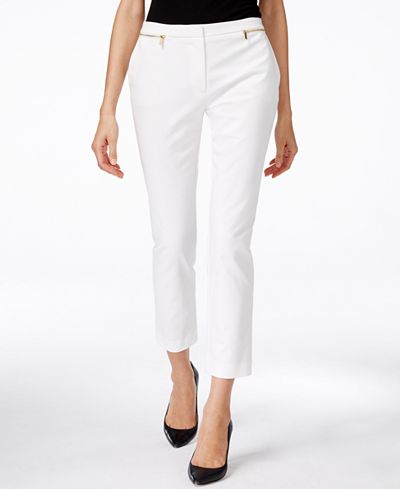 Calvin Klein Zip-Detail Ankle Pants - Women - Macy's