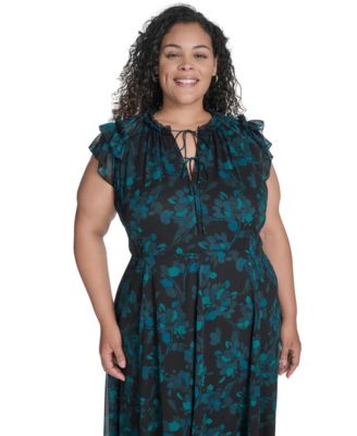 Plus Size Long Sleeve Midi Dress