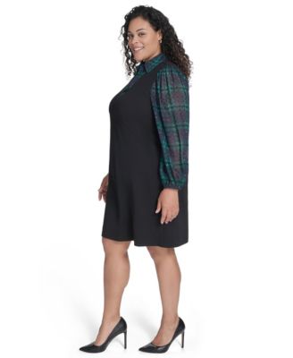 Plus Size Long Sleeve A-line Dress