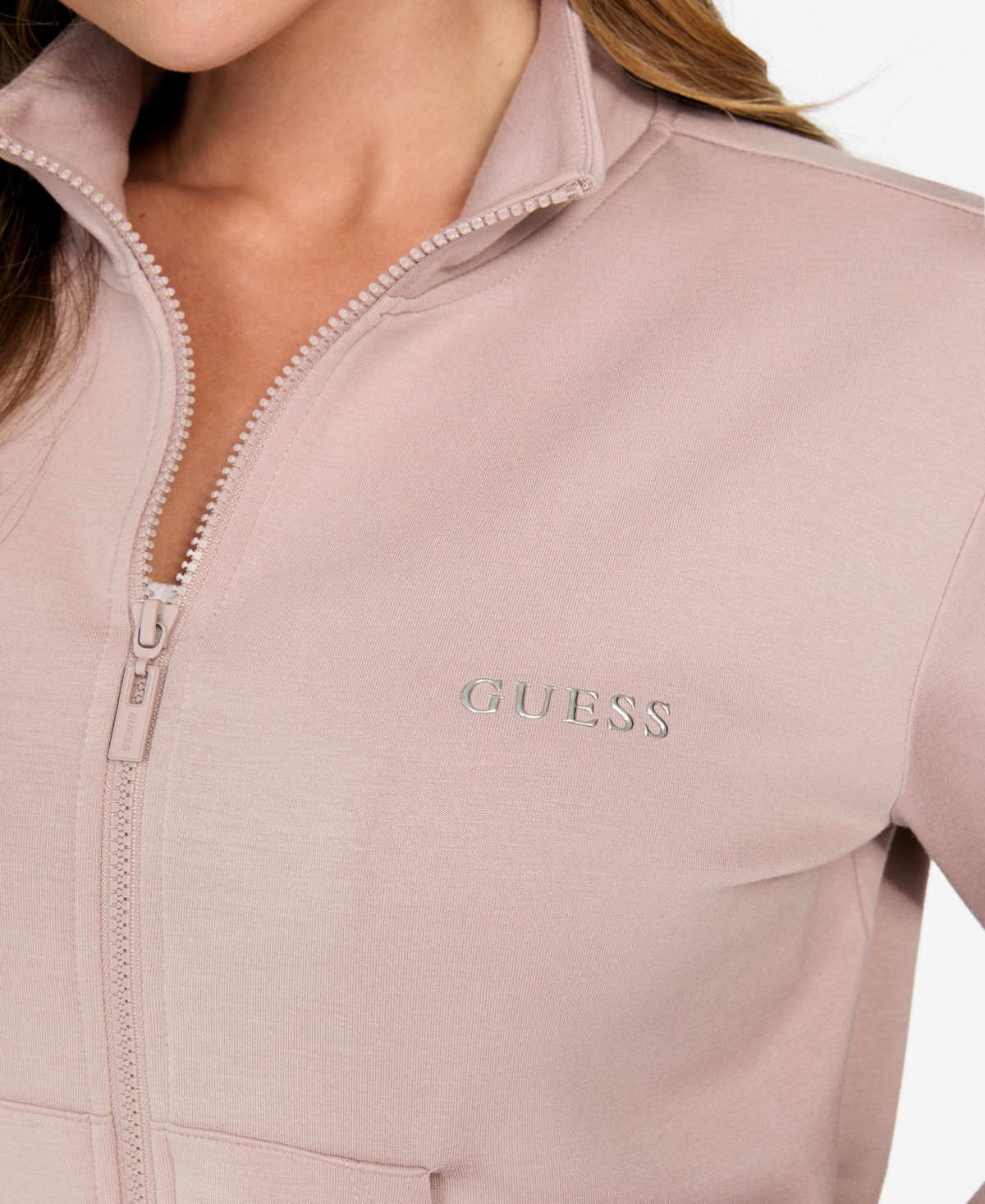 Guess Women's Gelsey Full Zip Sweatshirt In Pink
