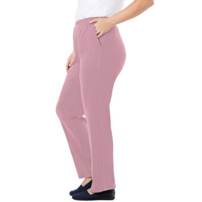 Plus Size Within 7-Day Knit Straight-Leg Pull-On Pants