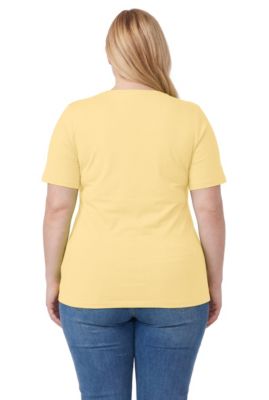 Plus Size Women's Perfect Short-Sleeve Shirred V-Neck Tunic Top