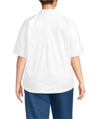 Women's Plus Size Cooling Elbow Sleeve Button Front Shirt