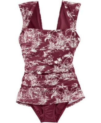 Women's Smoothing Square Neck Ruched Swim Dress Swimsuit