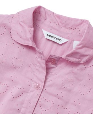 Girls Long Sleeve Woven Hearts Top