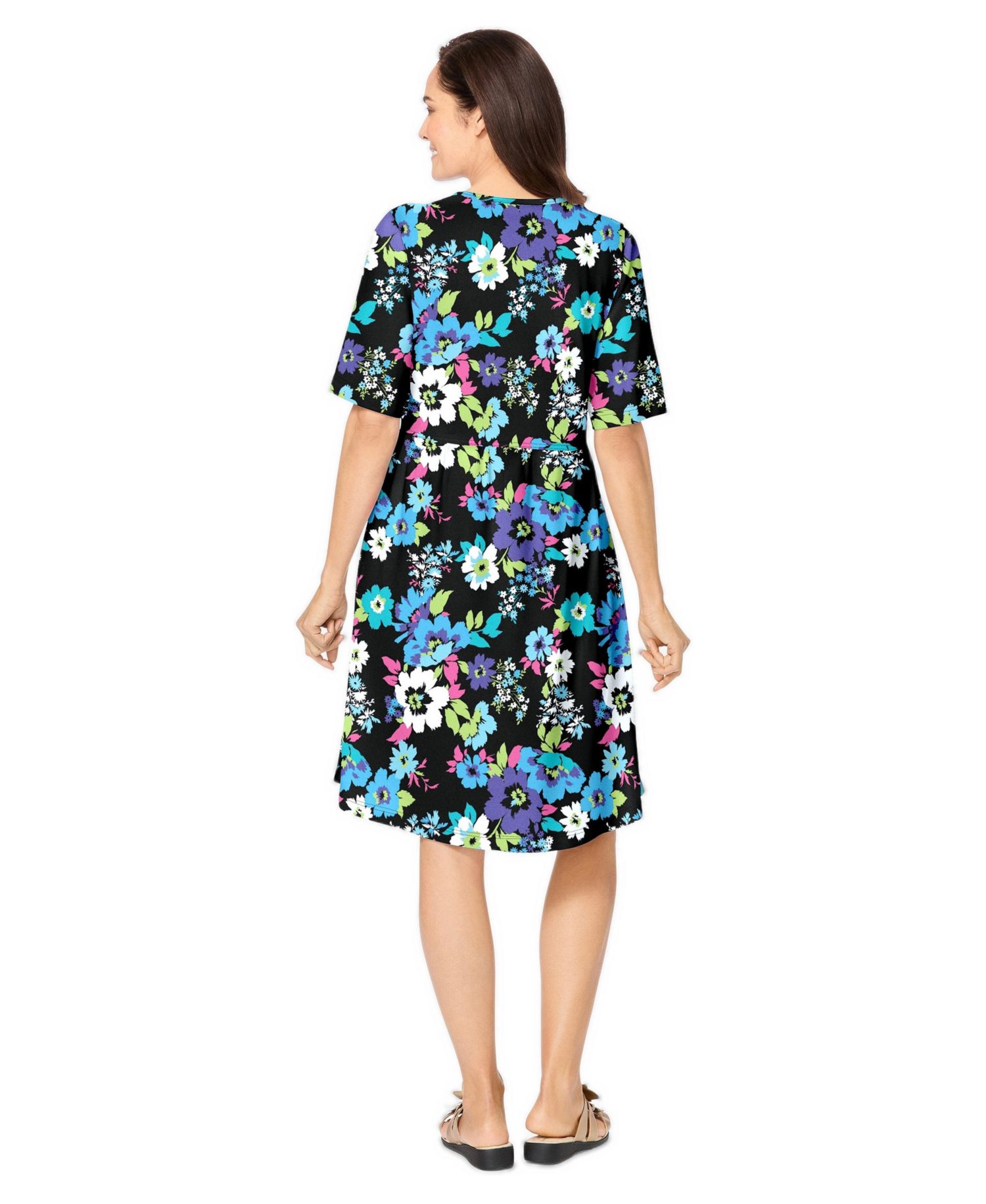 Plus Size Button-Front Short Essential Dress