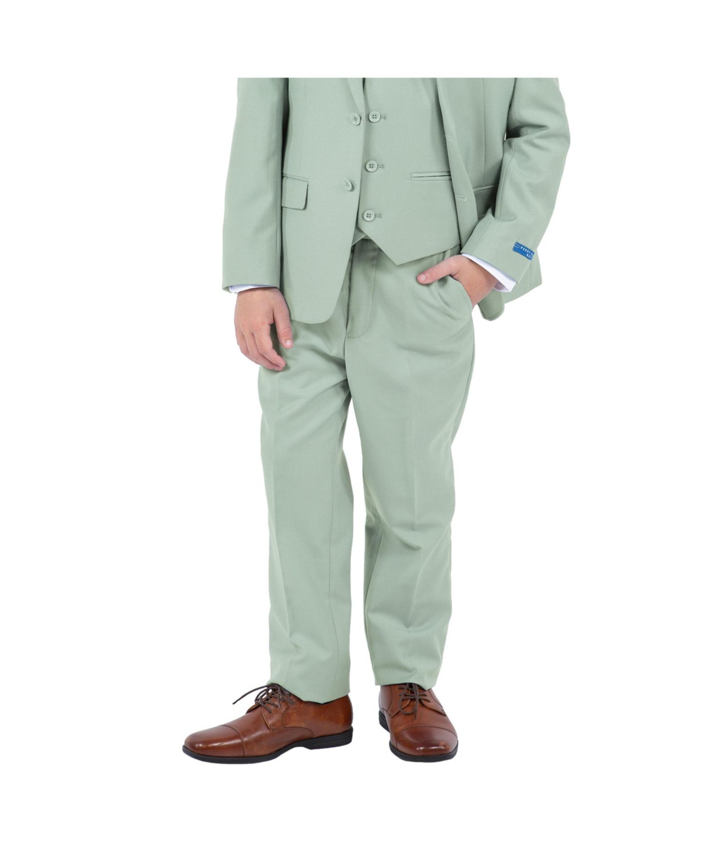 Комплект Perry Ellis 5 Piece Sage Pastel Suit, Vest, Pants, Shirt and Tie Set для мальчиков, цвет: Шалфейный — фото 5