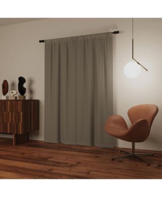 Parsons Herringbone Magnetic Closure 100% Blackout Rod Pocket Curtain Panel Pair