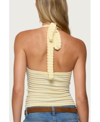 Women's Lovina Textured Striped Halter Top