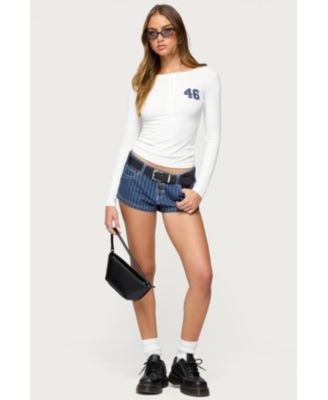 Women's Hanson Pinstripe Denim Shorts