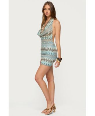 Women's Ziggy Striped Backless Knit Mini Dress