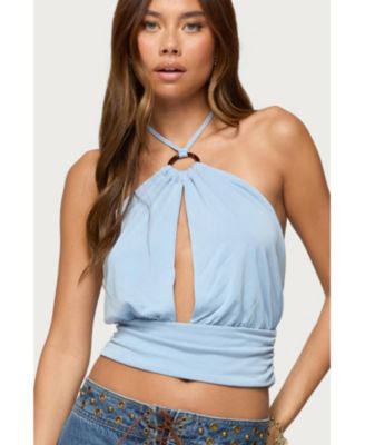Women's Khalia Backless Cut Out Halter Top