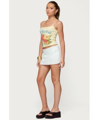 Women's Textured Floral Eyelet Mini Skort