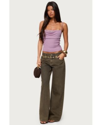 Women's Bobbie Layered Lace Cowl Neck Top