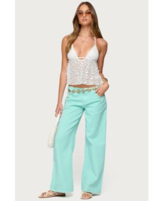 Women's Meela Sequin Net Halter Top