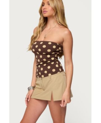 Women's Polka Dot Built In Bra Tube Top