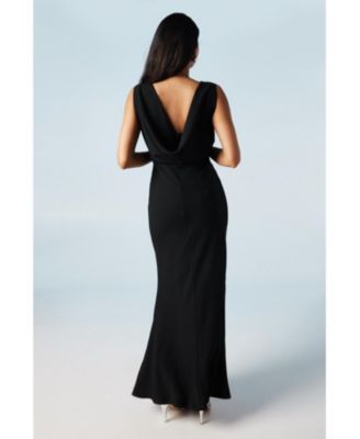 Women's Cowl Back Maxi Bridesmaid Dress