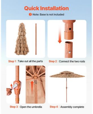 Two Tier Tiki Thatched Patio Umbrella for Pool Garden or Beach Shade