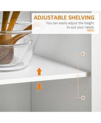 Tall Kitchen Storage Cabinet with Doors and Shelves for Pantry and Home Organization