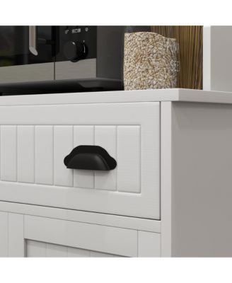 Contemporary Wooden Kitchen Storage Cabinet with Adjustable Shelves for Pantry Storage