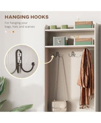 Wooden Shoe Rack Cabinet with Compartments for Entryway or Bedroom