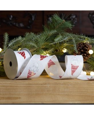 Wired Polyester Holiday Ribbon (Set of 2) For Decor