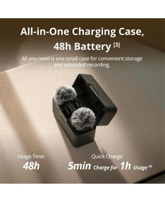 Mic Mini 2.4GHz 2-Person Clip-On Digital Wireless Microphone System with Charging Case