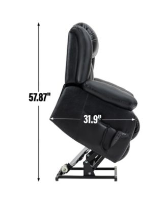 Genuine Leather Power Lift Recliner for Seniors, Dual Motor Chair with 8-Point Massage, Heat & Infinite Position