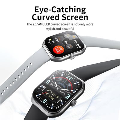 Smart Watch with 2.1" HD Touchscreen, Bluetooth Calling, Wellness Tracking, Bonus Leather Strap Included