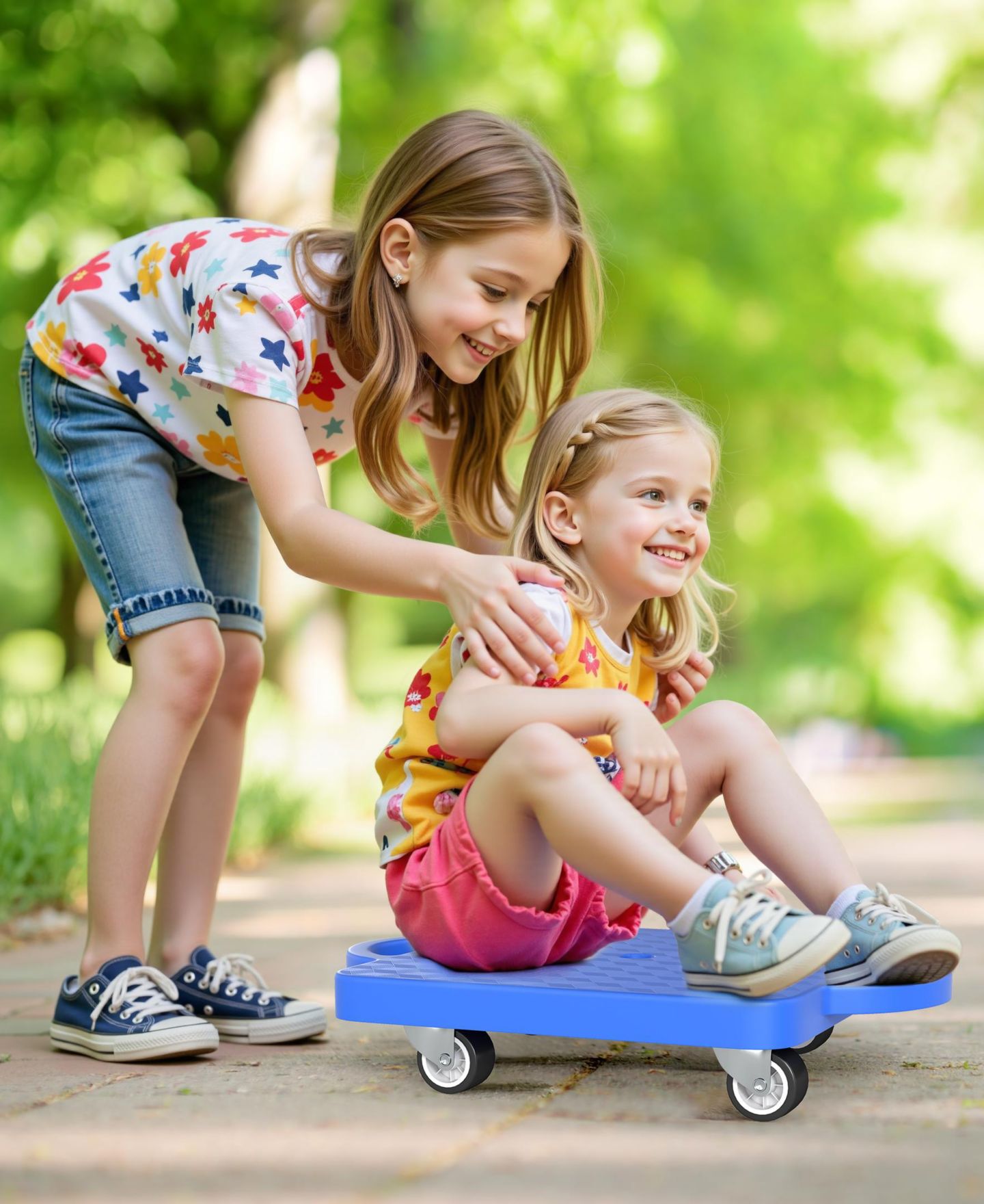 Детские игрушки SUGIFT 6-Piece Kids Sitting Scooter Set with Handles and Universal Casters, Supports Up to 220 lbs, Ages 3+ — фото 2