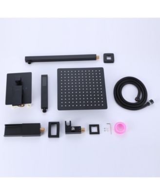 Waterfall Spout Single Handle 3-Spray Square High Pressure Tub and Shower Faucet in (Valve Included