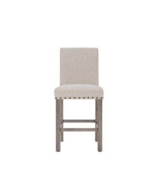 3-Piece Farmhouse Rustic Counter Height Dining Table Set, Wooden Dinette Set For 2