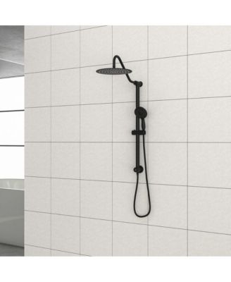 10 Inch Shower System with 5 Function Rain Hand Shower, 26.3" Slide Bar Shower Head Combo, Matte Black