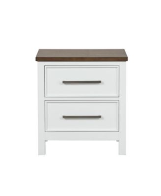 Two-Tone Nightstand Storage Cabinet