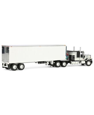 DCP 1/64 Black GMC General with 60in Flattop Sleeper & 40ft Vintage Reefer Trailer 60-1923