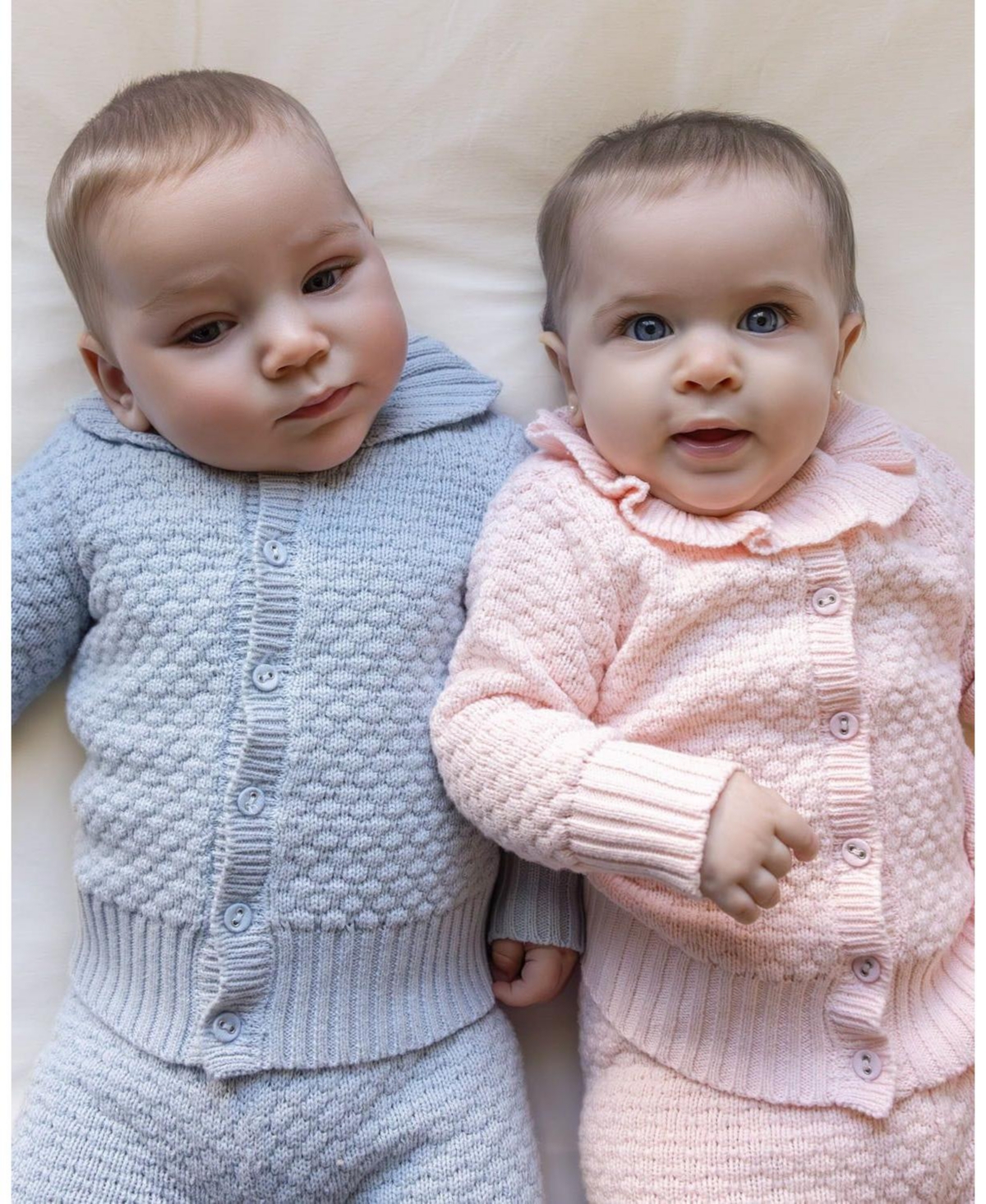 MeMoi 2 Piece Set Baby Girls 100% Cotton Knit Cardigan and Footed Pant