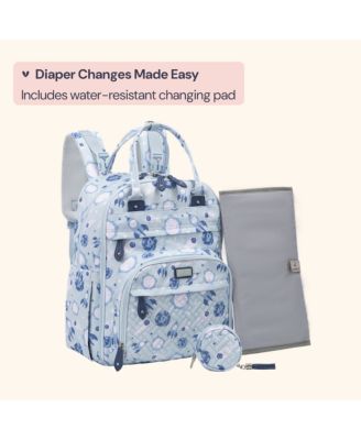 Kids Diaper Bag Backpack Stylish 26L Hands Free Bag with Changing Pad, Stroller Straps & Water-Resistant