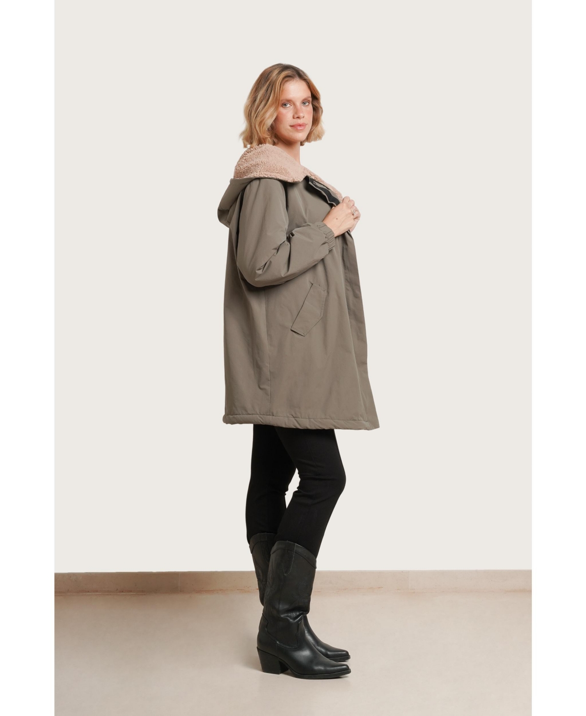 Nom Maternity Scottie Before & After Coat