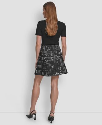 Women's Abstract Print Mini Skirt
