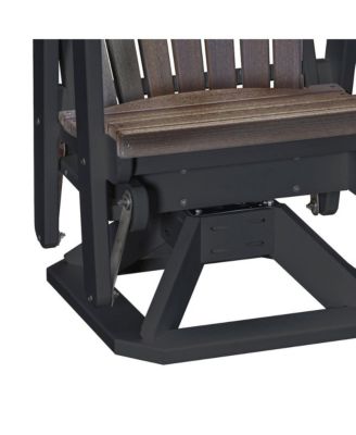 Fan Back Swivel Glider in Brazilian Walnut on a Black Base