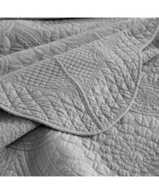 3 PCS 100% Cotton Oversized Bedspread Quilt Set Embroidery TF -King