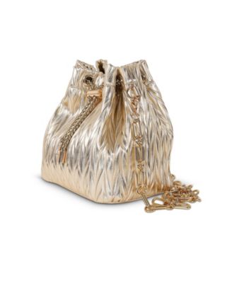 Woman's Diana Chevron Pleated Faux Leather Bucket Bag