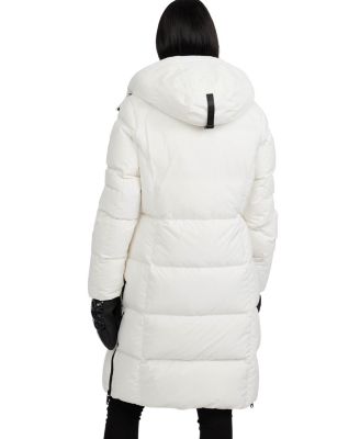 Women's Zaniah Long Channel Quilted Puffer with Removable Hood
