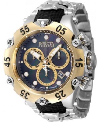 Men's 47217 Reserve Quartz Chronograph Black, Gold Dial Watch