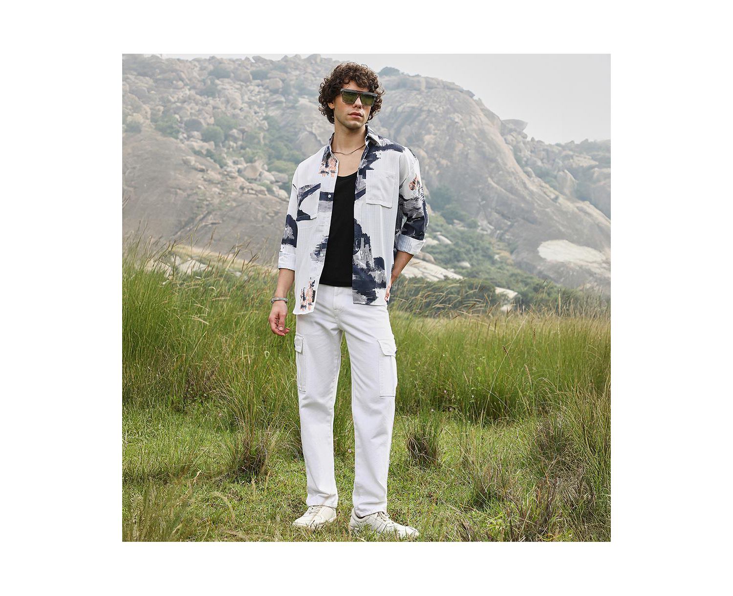 Men's Ethereal Strokes Oversized Shirt