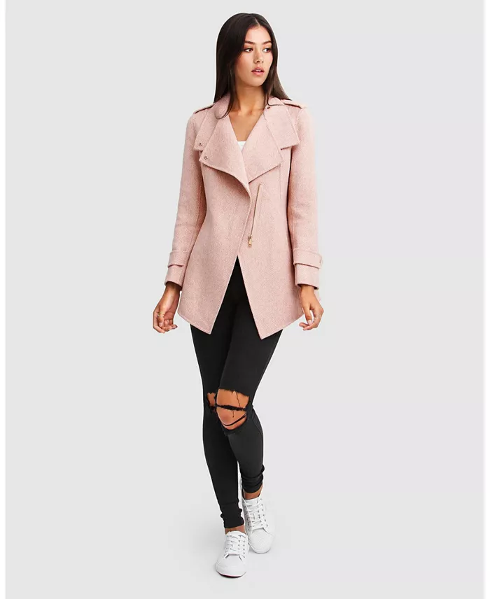 Women's Bad Girl Wool Blend Moto Coat - thumbnail 4